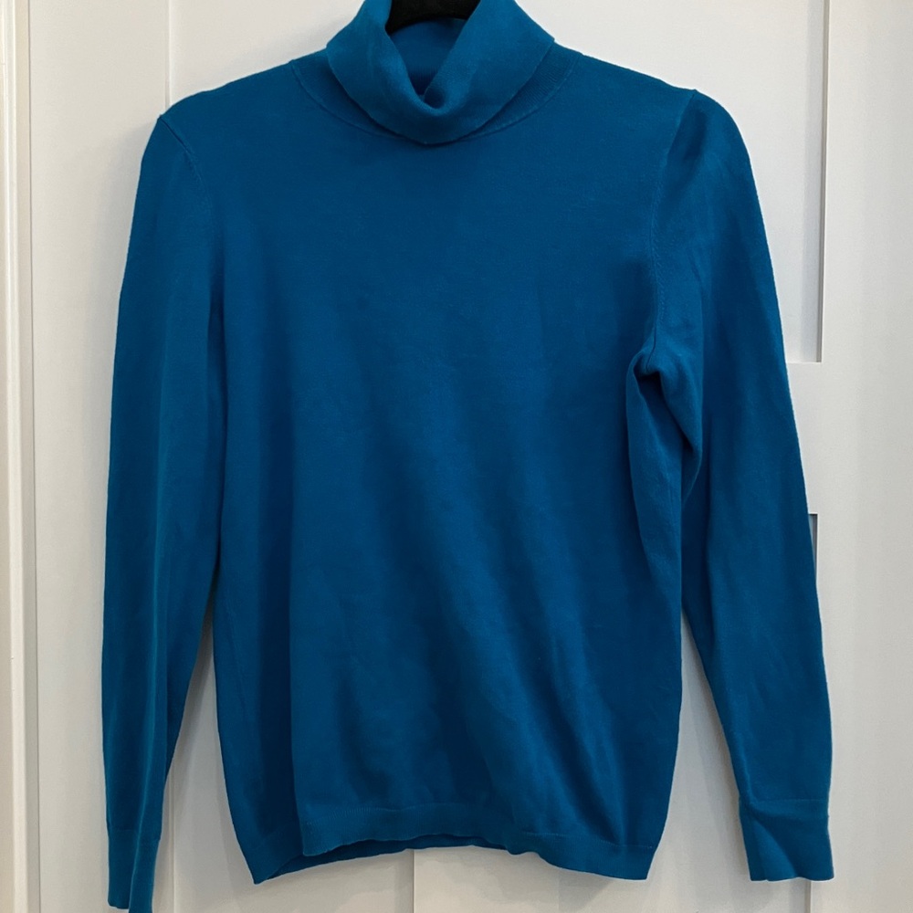 Talbots Bright Blue and Green (teal?) Knit Turtleneck